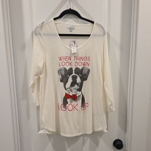 The Avenue Women's Cream Graphic Top